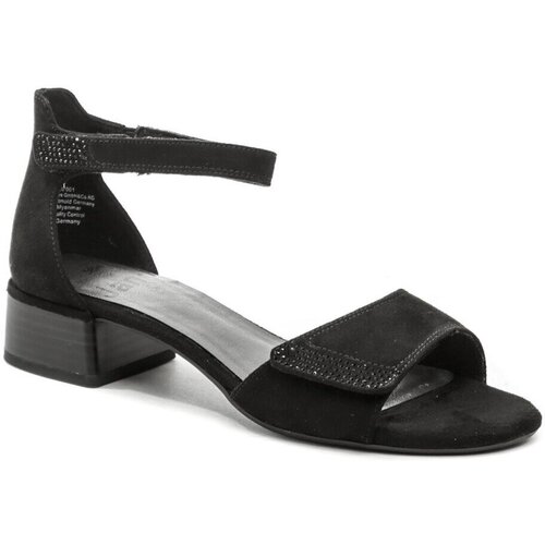 Boty Ženy Sandály Jana 8-28261-20 černé dámské sandály na podpatku šíře H Černá