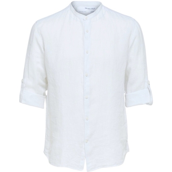 Selected Košile s dlouhymi rukáv Regkylian-Linen - Bright White - Bílá