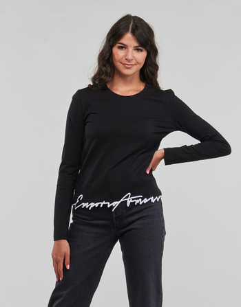 Textil Ženy Trička s dlouhými rukávy Emporio Armani 6R2T8H Černá / Bílá