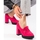 Boty Ženy Šněrovací polobotky  Vinceza Trendy dámské  polobotky růžové na širokém podpatku 