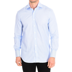 Textil Muži Košile s dlouhymi rukávy Cafe' Coton ALCAZAR3-55DC Modrá