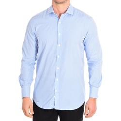Textil Muži Košile s dlouhymi rukávy Cafe' Coton BILL355DC-55DC Modrá