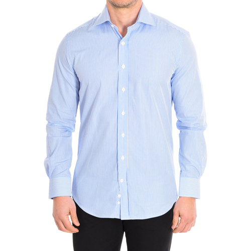 Textil Muži Košile s dlouhymi rukávy CafÃ© Coton DANIELLE3-33LS Modrá
