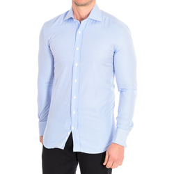 Textil Muži Košile s dlouhymi rukávy Cafe' Coton DANIELLE3-SLIM-55DCS Modrá