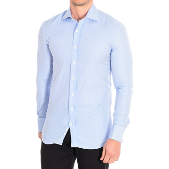 Textil Muži Košile s dlouhymi rukávy CafÃ© Coton DANIELLE3-SLIM-55DCS Modrá