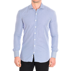 Textil Muži Košile s dlouhymi rukávy Cafe' Coton FORFAR05-55DCSLIM Modrá