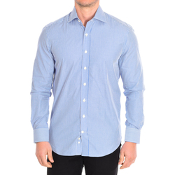 Textil Muži Košile s dlouhymi rukávy Cafe' Coton ORLANDO4-33LS Modrá