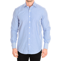 Textil Muži Košile s dlouhymi rukávy Cafe' Coton ORLANDO4-G-55DC Modrá