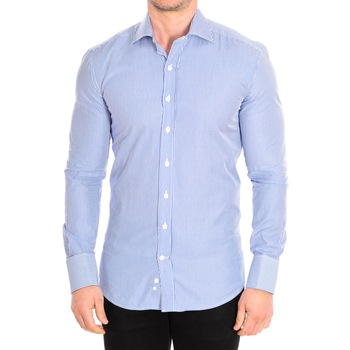 Textil Muži Košile s dlouhymi rukávy CafÃ© Coton ORLANDO4-SLIM-G-55DC Modrá