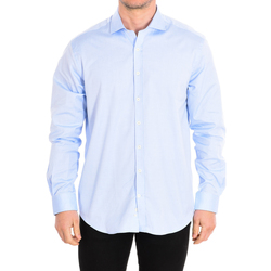 Textil Muži Košile s dlouhymi rukávy Cafe' Coton PINPOINT03-33LS Modrá