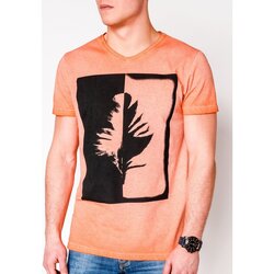 Textil Muži Trička s krátkým rukávem Ombre Pánské tričko s potiskem Retreat oranžové S Oranžová