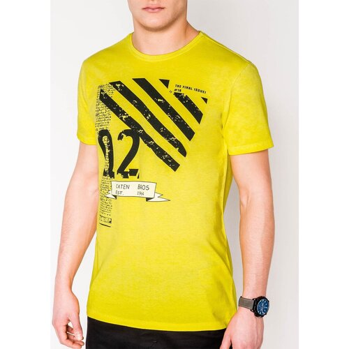 Textil Muži Trička s krátkým rukávem Ombre Pánské tričko s potiskem Final žluté Žlutá