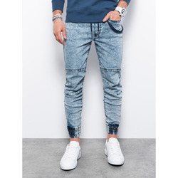 Textil Muži Kalhoty Ombre Pánské džínové jogger kalhoty Evalp světle modrá Modrá