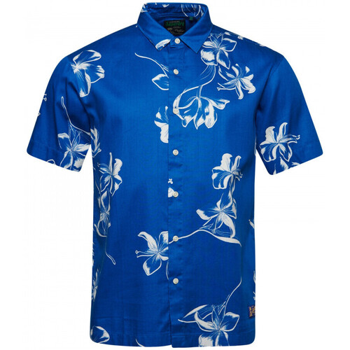 Textil Muži Košile s dlouhymi rukávy Superdry Vintage hawaiian s/s shirt Modrá