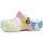 Boty Děti Šněrovací polobotky  & Šněrovací společenská obuv Crocs Classic Tie Dye Graphic Kids Clog T Bílé, Tyrkysové