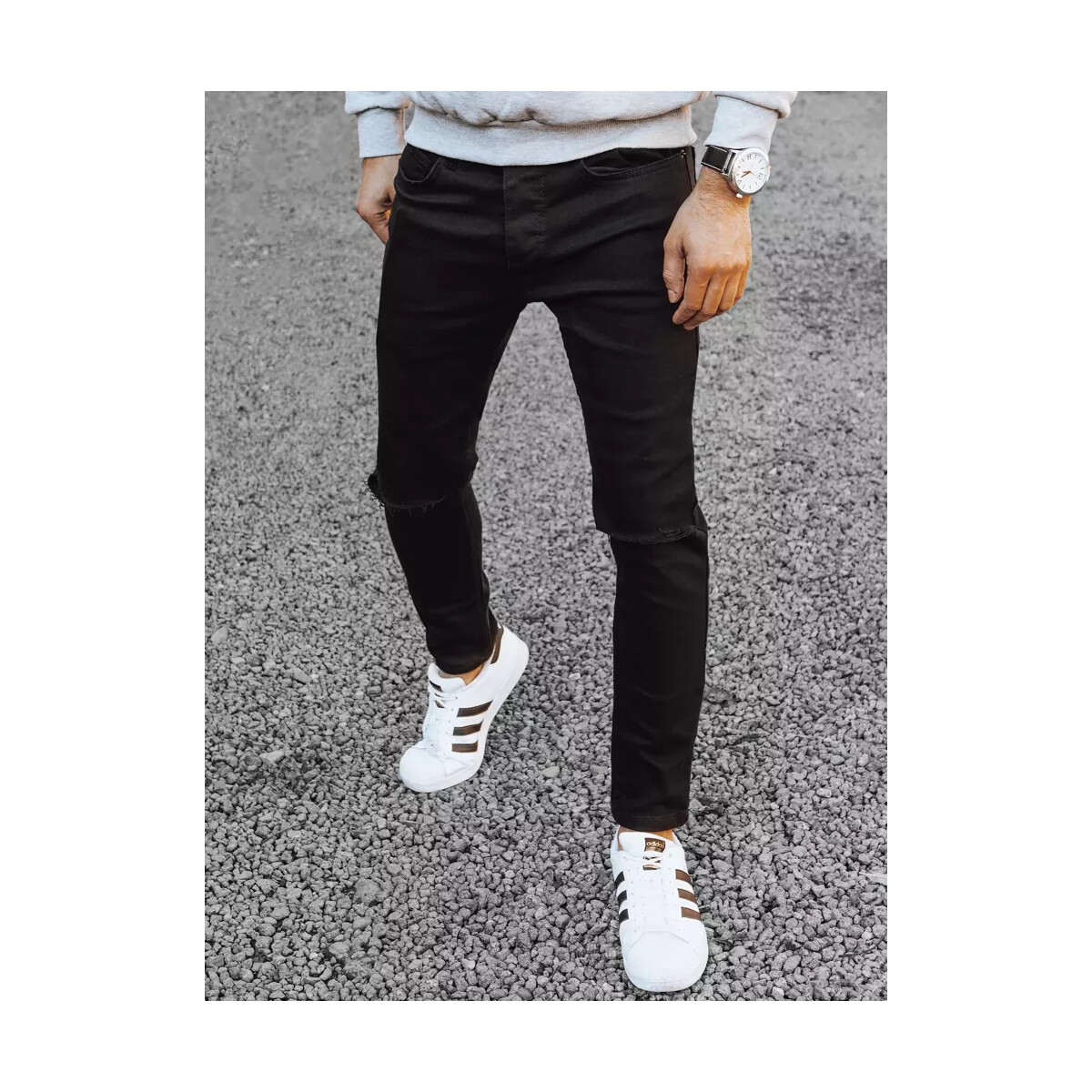 Textil Muži Rifle D Street Pánské džínové kalhoty Ymona černá Černá