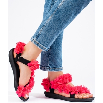 Pk Designové dámské růžové  sandály bez podpatku 