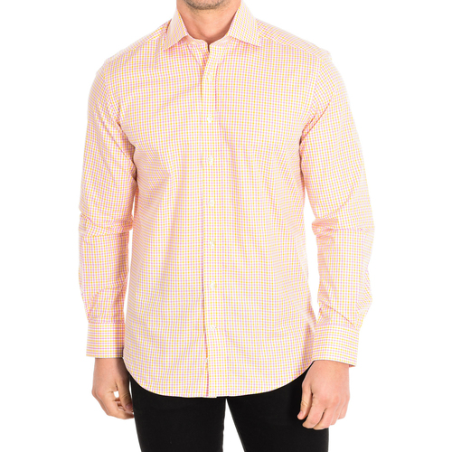 Textil Muži Košile s dlouhymi rukávy CafÃ© Coton COMBAWA31-33LS Oranžová
