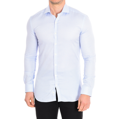 Textil Muži Košile s dlouhymi rukávy CafÃ© Coton HERMIONE3-33LS Modrá