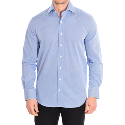 Textil Muži Košile s dlouhymi rukávy Cafe' Coton MICROVICHY4-33LS Modrá