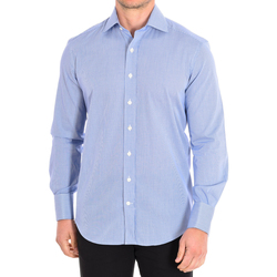 Textil Muži Košile s dlouhymi rukávy Cafe' Coton MICROVICHY4-G-55DC Modrá