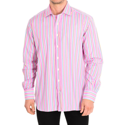 Textil Muži Košile s dlouhymi rukávy Cafe' Coton NEFLIER6-77HLS Růžová