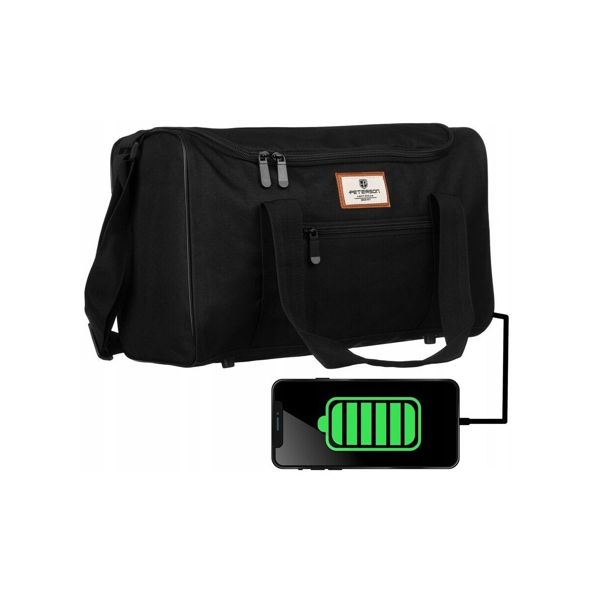 Taška Cestovní tašky Peterson PTNBPT02BLACK54785 Černá