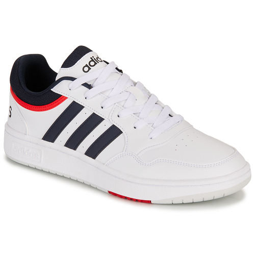 Boty Muži Nízké tenisky Adidas Sportswear HOOPS 3.0 Bílá / Tmavě modrá / Červená