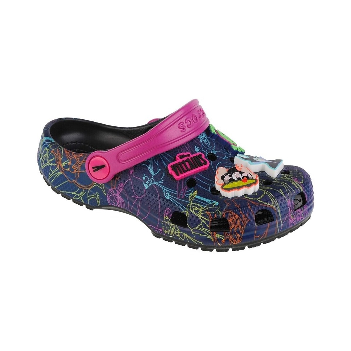 Boty Děti Šněrovací polobotky  & Šněrovací společenská obuv Crocs Disney Villains Classic Kids Clog Černé, Růžové