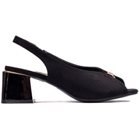Boty Ženy Sandály Pk Výborné dámské černé  sandály na širokém podpatku 