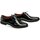 Boty Muži Šněrovací společenská obuv Conhpol C6757 černé pánské společenské polobotky šíře H Černá