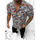 Textil Muži Košile s dlouhymi rukávy Ozonee Pánská košile s krátkým rukávem Cactus barevná Bílá/Černá