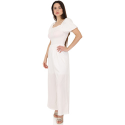 Textil Ženy Overaly / Kalhoty s laclem La Modeuse 66102_P153425 Bílá
