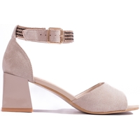 Boty Ženy Sandály Pk Pohodlné dámské hnědé  sandály na širokém podpatku 