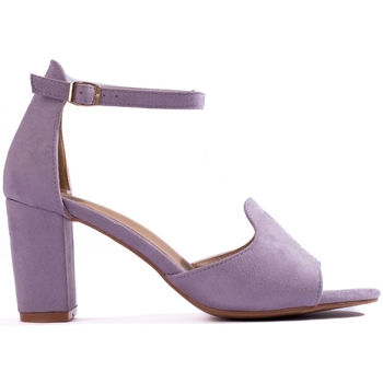 Boty Ženy Sandály W. Potocki Designové dámské  sandály fialové na širokém podpatku 