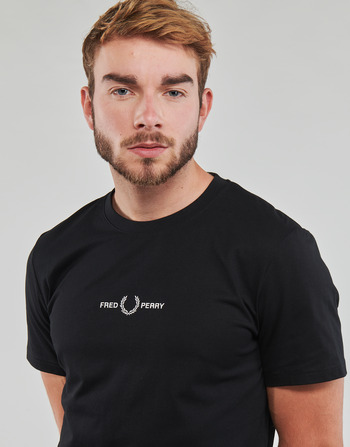 Fred Perry EMBROIDERED T-SHIRT Černá