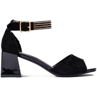 Boty Ženy Sandály Pk Trendy  sandály dámské černé na širokém podpatku 
