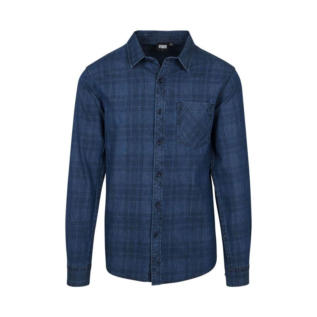 Textil Muži Košile s dlouhymi rukávy Urban Classics Pánská riflová košile Flanger Tmavě modrá