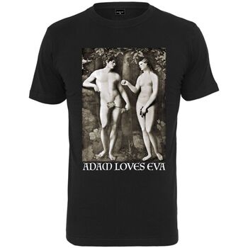 Textil Muži Trička s krátkým rukávem Piazza Italia Pánské tričko s potiskem Adam černé S Černá