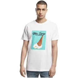 Textil Muži Trička s krátkým rukávem Mister Tee Pánské tričko s potiskem Mic Drop bílé Bílá/Modrá světlá