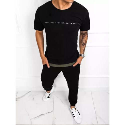 Textil Muži Trička s krátkým rukávem D Street Pánské tričko s potiskem Belet černá Černá