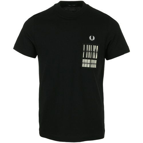 Textil Muži Trička s krátkým rukávem Fred Perry Soundwave Patch T-Shirt Černá