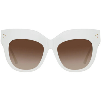 Linda Farrow sluneční brýle Occhiali da Sole Dunaway LFL 1049 C17 - Bílá