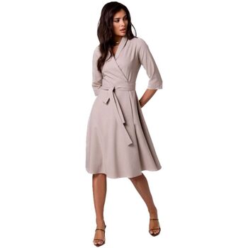 Bewear Krátké šaty Dámské společenské šaty Ibliramur B255 béžová - Béžová
