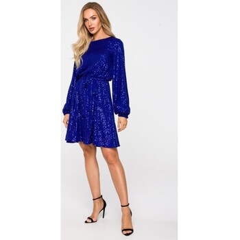 Textil Ženy Krátké šaty Made Of Emotion Dámské mini šaty Riohn M715 královsky modrá S Tmavě modrá