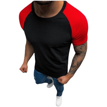 Textil Muži Trička s krátkým rukávem Ozonee Pánské tričko Amycus černá-červená Černá/Červená