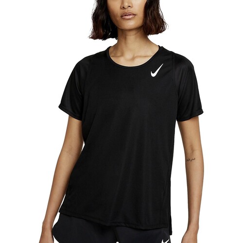 Textil Ženy Trička s krátkým rukávem Nike CAMISETA MUJER  DRI-FIT RACE DD5927 Černá