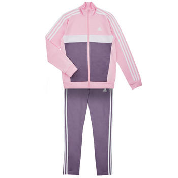 Textil Dívčí Teplákové soupravy Adidas Sportswear 3S TIBERIO TS Růžová / Bílá / Fialová