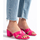 Boty Ženy Žabky Pk Krásné dámské růžové  nazouváky na širokém podpatku 