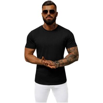 Textil Muži Trička s krátkým rukávem Ozonee Pánské tričko s krátkým rukávem These černá Černá